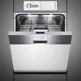 Maxbell Dishwasher Clean Dirty Sign Cute Cleaning Indicator for Kitchen Organization Silver