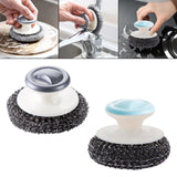 Maxbell Cast Iron Cleaner Kitchen Cleaning Brush for Pots Cookware Cast Iron Skillet Grey