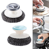 Maxbell Cast Iron Cleaner Kitchen Cleaning Brush for Pots Cookware Cast Iron Skillet Grey