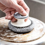 Maxbell Cast Iron Cleaner Kitchen Cleaning Brush for Pots Cookware Cast Iron Skillet Grey