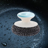 Maxbell Cast Iron Cleaner Kitchen Cleaning Brush for Pots Cookware Cast Iron Skillet Blue