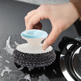 Maxbell Cast Iron Cleaner Kitchen Cleaning Brush for Pots Cookware Cast Iron Skillet Blue