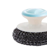 Maxbell Cast Iron Cleaner Kitchen Cleaning Brush for Pots Cookware Cast Iron Skillet Blue