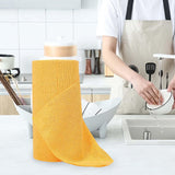 Maxbell Reusable Washable Rag Reusable Microfiber Towels Roll for Dorm Pan Tableware Yellow