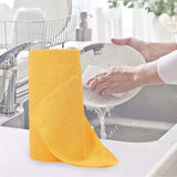 Maxbell Reusable Washable Rag Reusable Microfiber Towels Roll for Dorm Pan Tableware Yellow