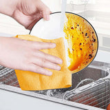 Maxbell Reusable Washable Rag Reusable Microfiber Towels Roll for Dorm Pan Tableware Yellow