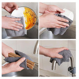 Maxbell Reusable Washable Rag Reusable Microfiber Towels Roll for Dorm Pan Tableware Gray