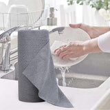 Maxbell Reusable Washable Rag Reusable Microfiber Towels Roll for Dorm Pan Tableware Gray