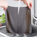 Maxbell Reusable Washable Rag Reusable Microfiber Towels Roll for Dorm Pan Tableware Gray