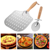 Maxbell Pizza Paddle & Cutter Set Easy Storage Pizza Shovel for Pastry Kitchen Bread Set B