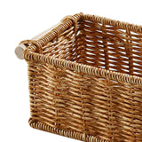 Maxbell 2xImitation Rattan Baskets Storage Basket Bin Rectangular for Home Bar Kitchen M