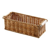 Maxbell 2xImitation Rattan Baskets Storage Basket Bin Rectangular for Home Bar Kitchen M