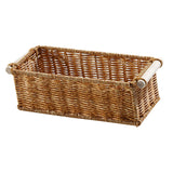 Maxbell 2xImitation Rattan Baskets Storage Basket Bin Rectangular for Home Bar Kitchen M
