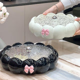 Maxbell Snack Platter Dried Fruit Storage Tray for Chinese New Year Wedding Desserts Black