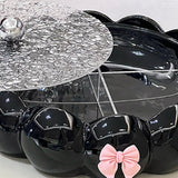 Maxbell Snack Platter Dried Fruit Storage Tray for Chinese New Year Wedding Desserts Black