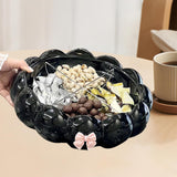 Maxbell Snack Platter Dried Fruit Storage Tray for Chinese New Year Wedding Desserts Black
