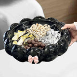 Maxbell Snack Platter Dried Fruit Storage Tray for Chinese New Year Wedding Desserts Black