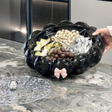 Maxbell Snack Platter Dried Fruit Storage Tray for Chinese New Year Wedding Desserts Black