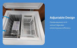 Maxbell 2xFreezer Storage Basket Organizer Bin Expandable for Apartment Farmhouse Home