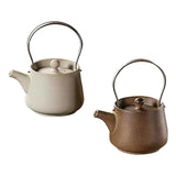 Maxbell 200ml Ceramic Teapot Tea Pot with Tea Strainer Holes for Home Hiking Outdoor white