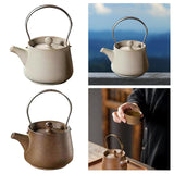 Maxbell 200ml Ceramic Teapot Tea Pot with Tea Strainer Holes for Home Hiking Outdoor white