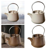 Maxbell 200ml Ceramic Teapot Tea Pot with Tea Strainer Holes for Home Hiking Outdoor white