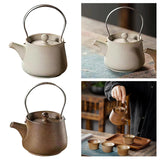 Maxbell 200ml Ceramic Teapot Tea Pot with Tea Strainer Holes for Home Hiking Outdoor white
