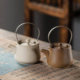 Maxbell 200ml Ceramic Teapot Tea Pot with Tea Strainer Holes for Home Hiking Outdoor brown