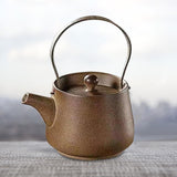 Maxbell 200ml Ceramic Teapot Tea Pot with Tea Strainer Holes for Home Hiking Outdoor brown