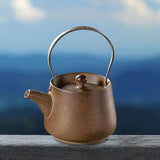 Maxbell 200ml Ceramic Teapot Tea Pot with Tea Strainer Holes for Home Hiking Outdoor brown