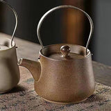 Maxbell 200ml Ceramic Teapot Tea Pot with Tea Strainer Holes for Home Hiking Outdoor brown