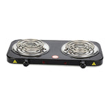 Maxbell Portable Electric Coil Burner with Indicator Lights Practical Burner Cooktop Double 2000W Black