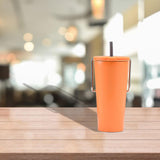 Maxbell Stainless Steel Insulated Cup Practical Tea Coffee Mug for Travel Office Bar Orange