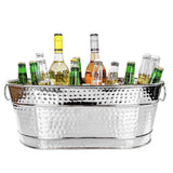 Maxbell 2xGalvanized Metal Ice Bucket Large Galvanized Beverage Tub for Beverage Party