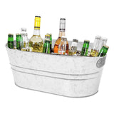 Maxbell 2xGalvanized Metal Ice Bucket Large Galvanized Beverage Tub for Beverage Party