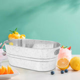 Maxbell 2xGalvanized Metal Ice Bucket Large Galvanized Beverage Tub for Beverage Party