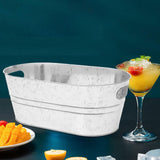 Maxbell 2xGalvanized Metal Ice Bucket Large Galvanized Beverage Tub for Beverage Party