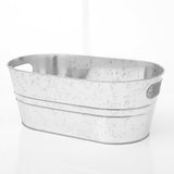Maxbell 2xGalvanized Metal Ice Bucket Large Galvanized Beverage Tub for Beverage Party