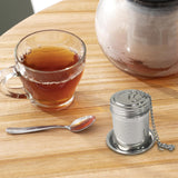 Maxbell Maxbell Tea Steeper Basket Infuser Slim Threaded Lid Filter Tea Drain for Seasonings Small round hole