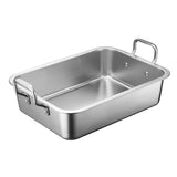Maxbell Oven Roaster Tray Stainless Steel Oil Leak Baking Pan for Barbecue Grill BBQ