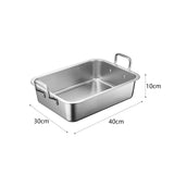 Maxbell Oven Roaster Tray Stainless Steel Oil Leak Baking Pan for Barbecue Grill BBQ