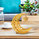 Ramadan Tray Plates Ramadan Moon Star Dinner Plate for Mubarak Home Festival S Golden
