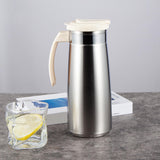 Stainless Steel Water Jug Teapot Lemonade Kettle for Milk Drink Hot and Cold White