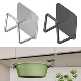 Maxbell Maxbell 2 Pieces Sponge Holder Easy to Install Adhesive Stainless Steel Hanging Rack silver