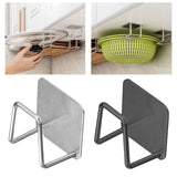 Maxbell Maxbell 2 Pieces Sponge Holder Easy to Install Adhesive Stainless Steel Hanging Rack silver