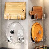 Maxbell Maxbell 2 Pieces Sponge Holder Easy to Install Adhesive Stainless Steel Hanging Rack silver