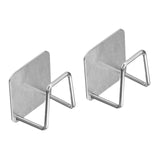 Maxbell Maxbell 2 Pieces Sponge Holder Easy to Install Adhesive Stainless Steel Hanging Rack silver