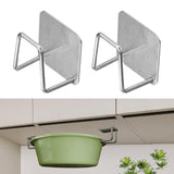 Maxbell Maxbell 2 Pieces Sponge Holder Easy to Install Adhesive Stainless Steel Hanging Rack silver