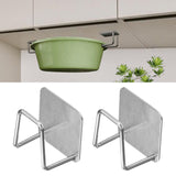 Maxbell Maxbell 2 Pieces Sponge Holder Easy to Install Adhesive Stainless Steel Hanging Rack silver