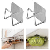 Maxbell Maxbell 2 Pieces Sponge Holder Easy to Install Adhesive Stainless Steel Hanging Rack silver